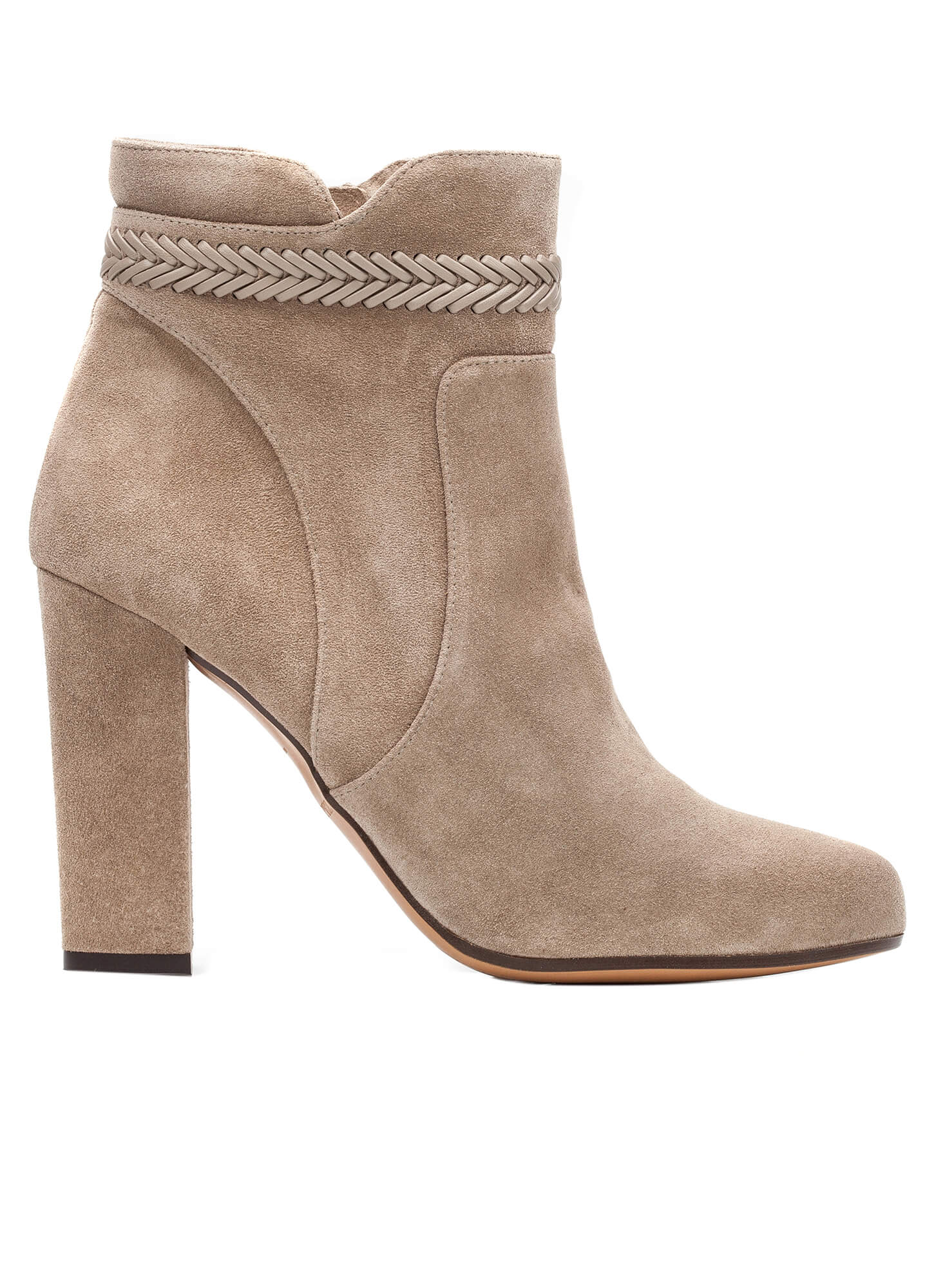 High heel ankle boots in taupe suede - online shoe store Pura Lopez ...