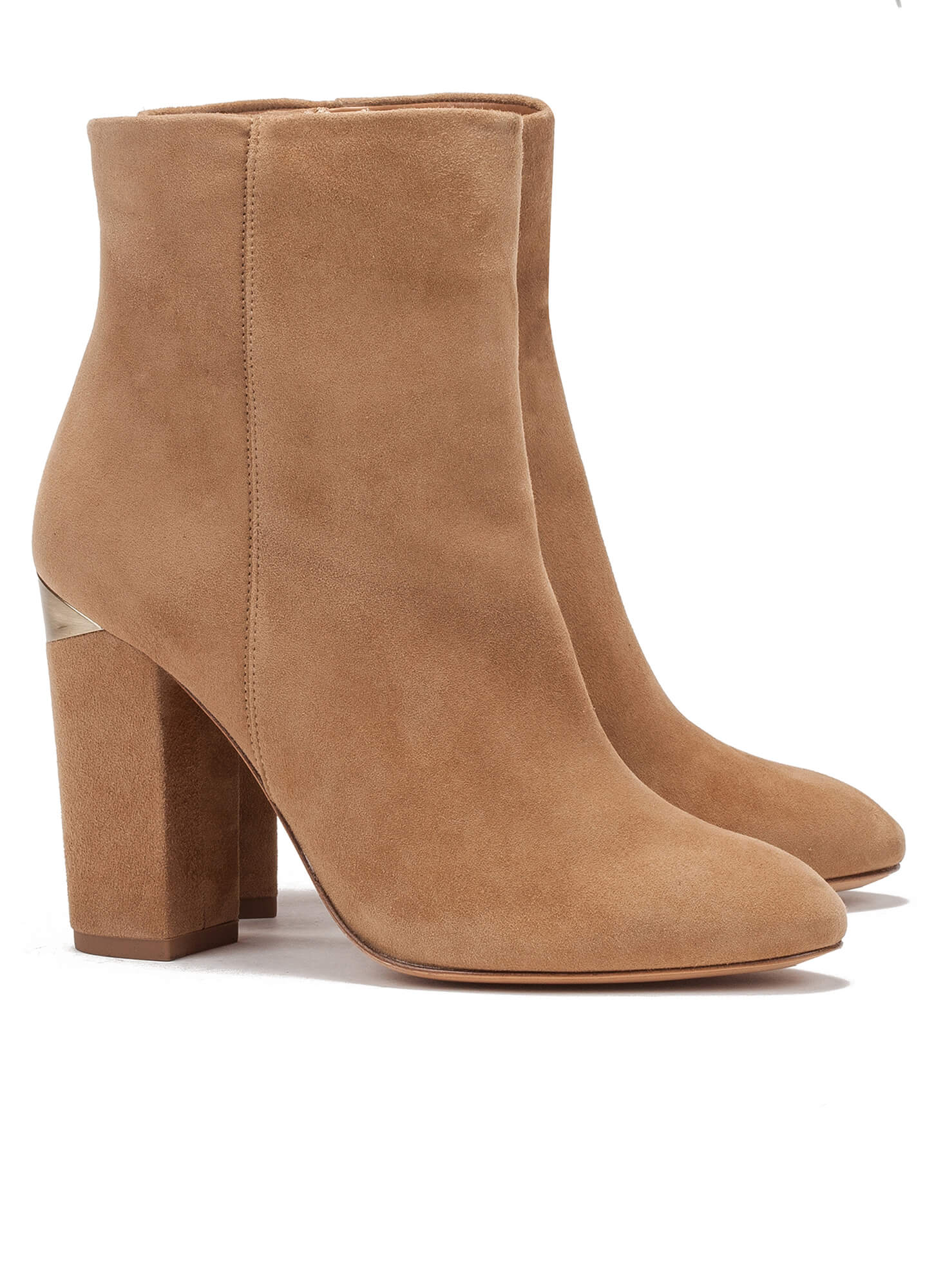 Camel high block heel ankle boots - online shoe store Pura Lopez . PURA ...