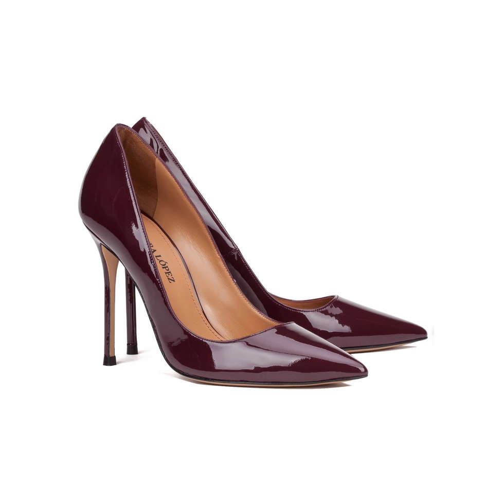 High Heel Pumps In Aubergine Patent Online Shoe Store Pura Lopez