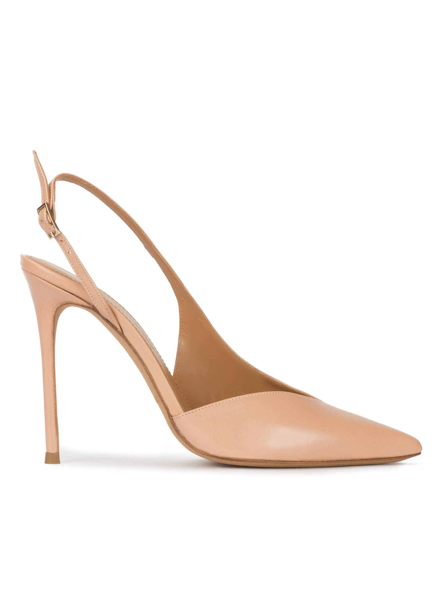 Nude leather asymmetric heeled 
