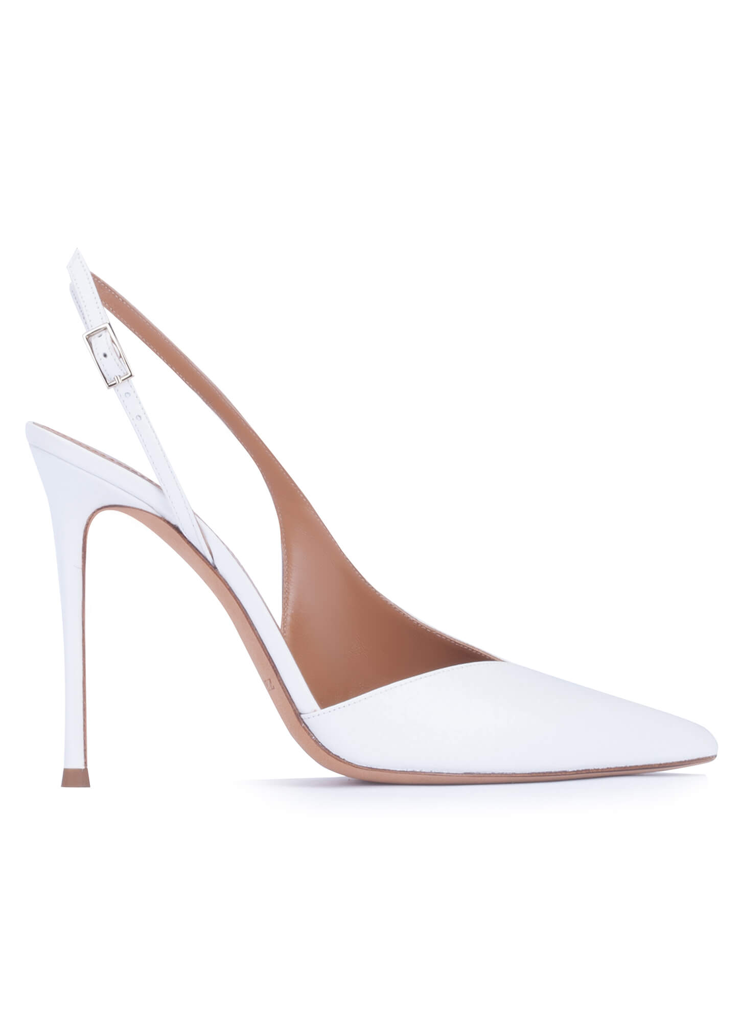 white leather slingback heels