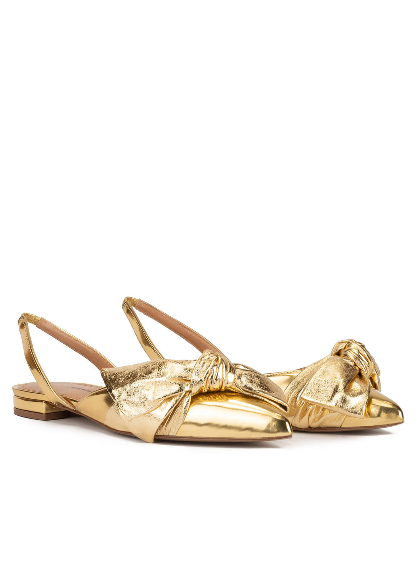 pointed toe gold flats