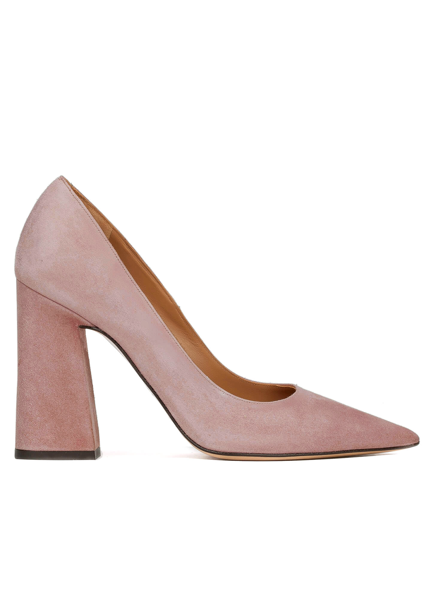 pink suede block heel shoes